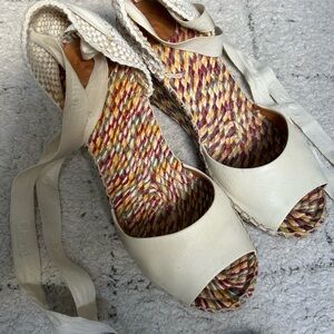 Chloe Cream Espadrille Wedges